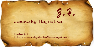 Zavaczky Hajnalka névjegykártya